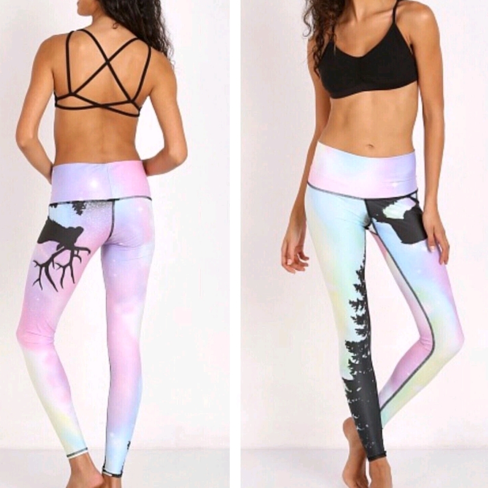 Teeki Leggings Hotpants Women Sm Multicolor Athletic‎ Leggings Northern Lights